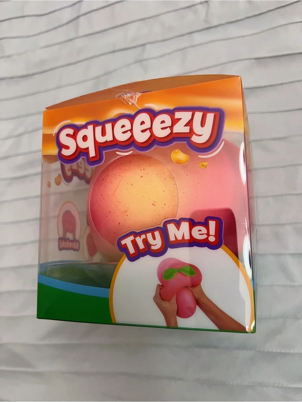 Sunny Days- Squeeezy Peach- Pink- Squishy Fidget Sensory Fruit Toy- Toymendous